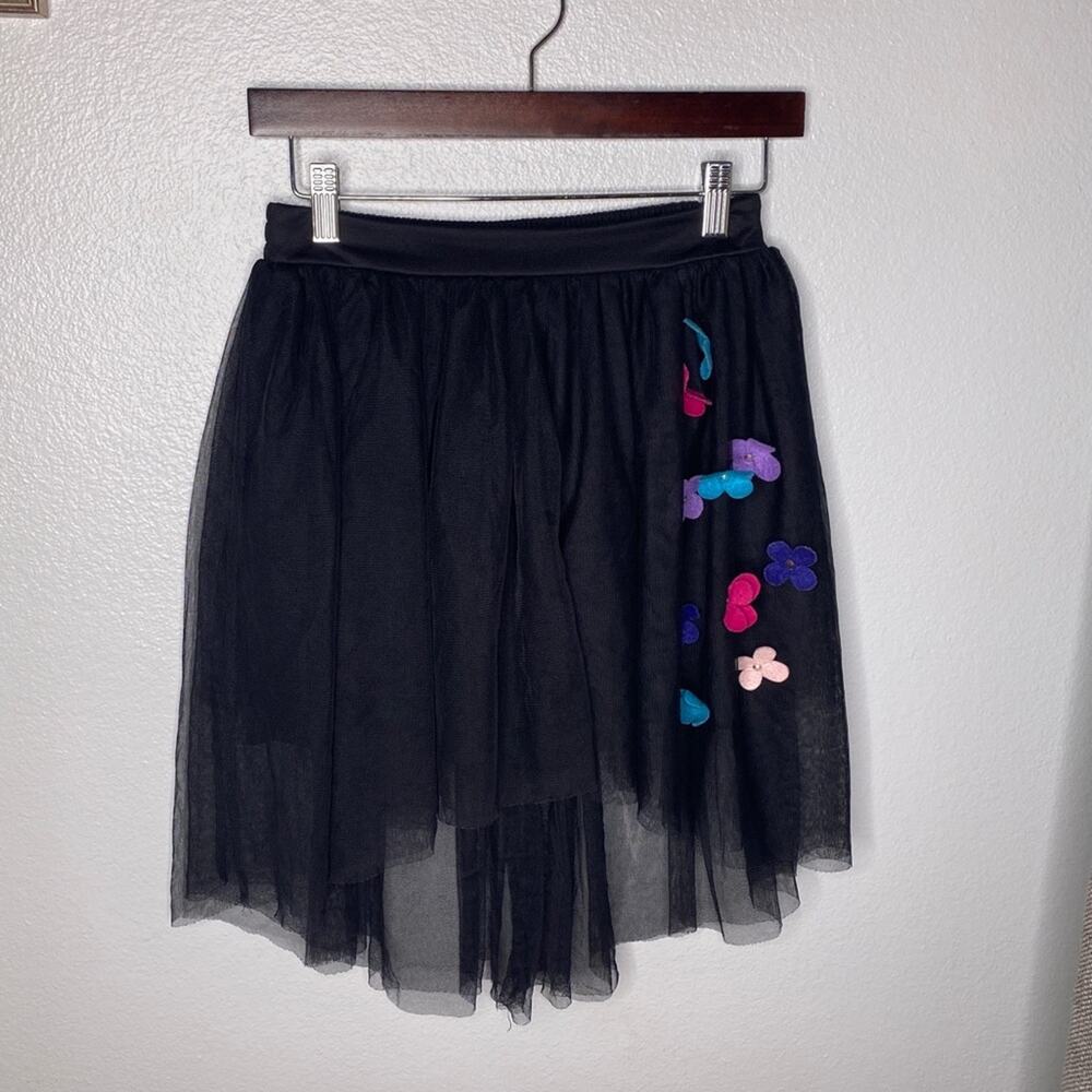 Dreamworks Trolls Black Tulle Skirt w Flowers Medium